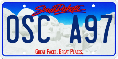 SD license plate 0SCA97