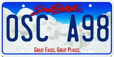SD license plate 0SCA98