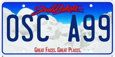 SD license plate 0SCA99