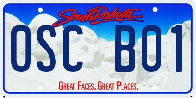SD license plate 0SCB01
