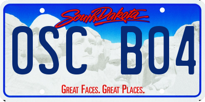 SD license plate 0SCB04