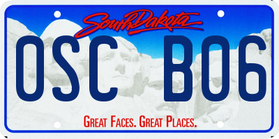 SD license plate 0SCB06