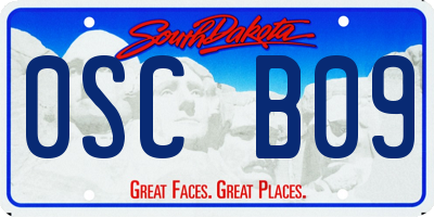 SD license plate 0SCB09