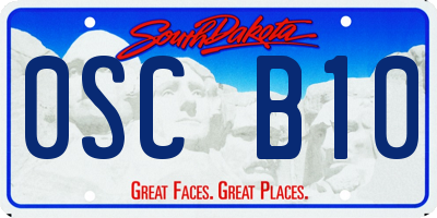 SD license plate 0SCB10