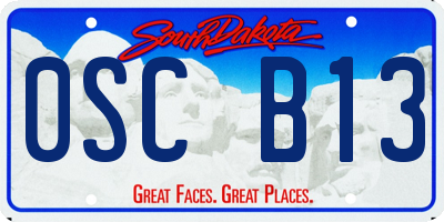 SD license plate 0SCB13