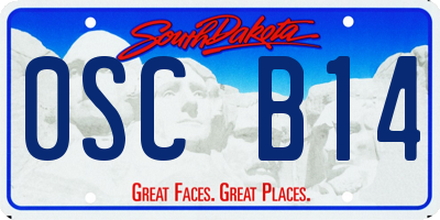 SD license plate 0SCB14