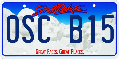 SD license plate 0SCB15