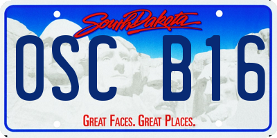 SD license plate 0SCB16