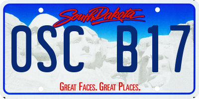 SD license plate 0SCB17