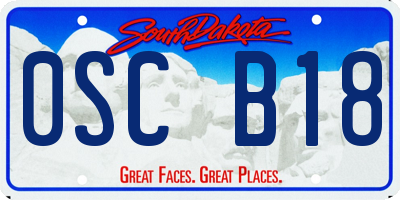 SD license plate 0SCB18