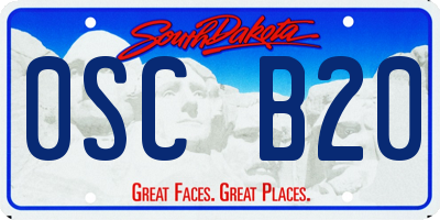 SD license plate 0SCB20