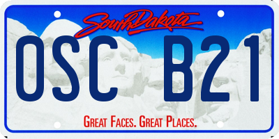 SD license plate 0SCB21