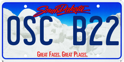 SD license plate 0SCB22