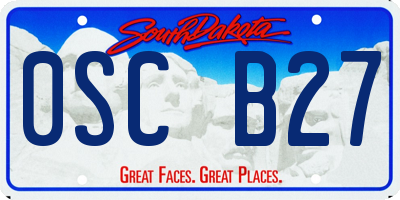 SD license plate 0SCB27