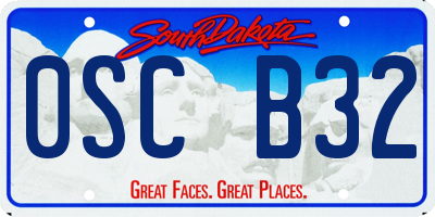 SD license plate 0SCB32