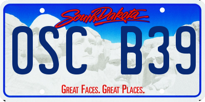 SD license plate 0SCB39