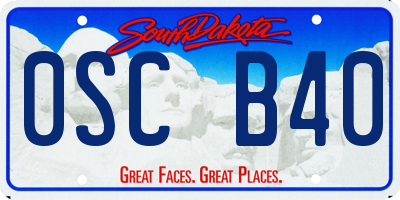 SD license plate 0SCB40