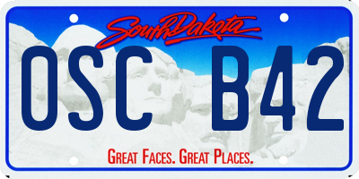 SD license plate 0SCB42