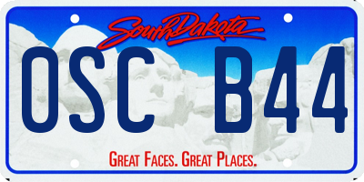 SD license plate 0SCB44