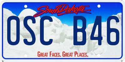 SD license plate 0SCB46