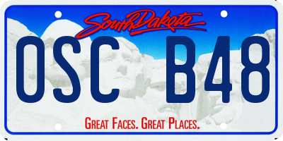 SD license plate 0SCB48