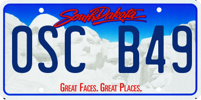 SD license plate 0SCB49