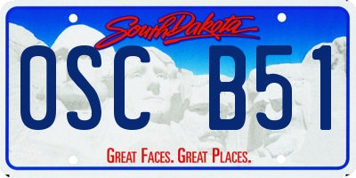 SD license plate 0SCB51