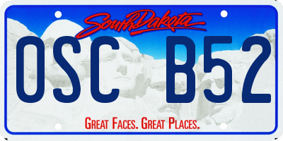 SD license plate 0SCB52