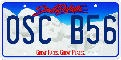 SD license plate 0SCB56
