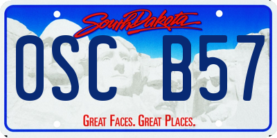 SD license plate 0SCB57