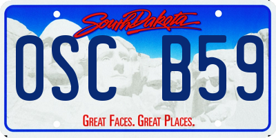 SD license plate 0SCB59