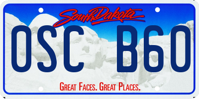 SD license plate 0SCB60