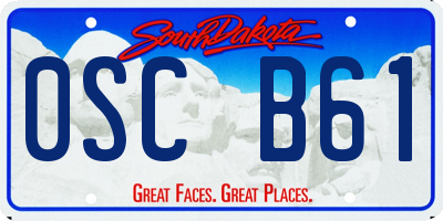 SD license plate 0SCB61