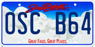 SD license plate 0SCB64