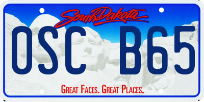 SD license plate 0SCB65