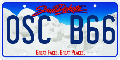 SD license plate 0SCB66
