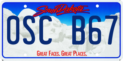 SD license plate 0SCB67