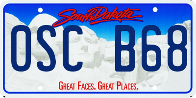 SD license plate 0SCB68