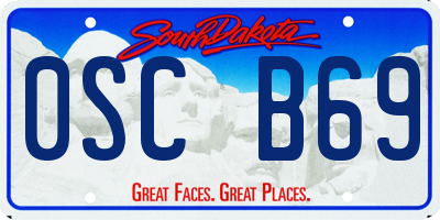 SD license plate 0SCB69