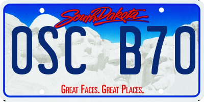 SD license plate 0SCB70