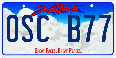 SD license plate 0SCB77