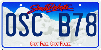 SD license plate 0SCB78