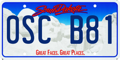 SD license plate 0SCB81
