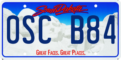 SD license plate 0SCB84