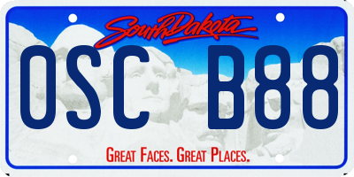 SD license plate 0SCB88