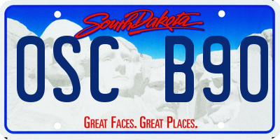 SD license plate 0SCB90