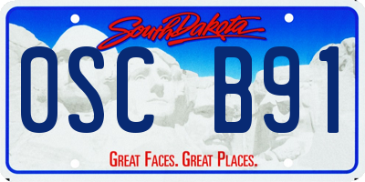 SD license plate 0SCB91