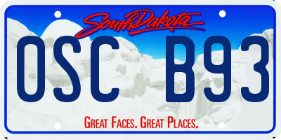 SD license plate 0SCB93