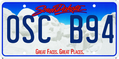 SD license plate 0SCB94