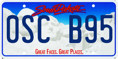 SD license plate 0SCB95